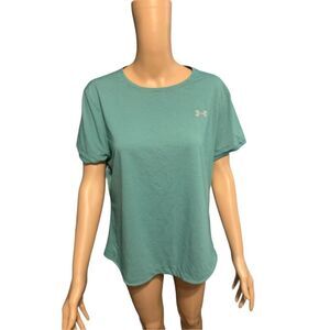 CUTE WOMEN UNDER ARMOUR* greenish PRINT SIZE XL LADIES EXERCISE SHIRT